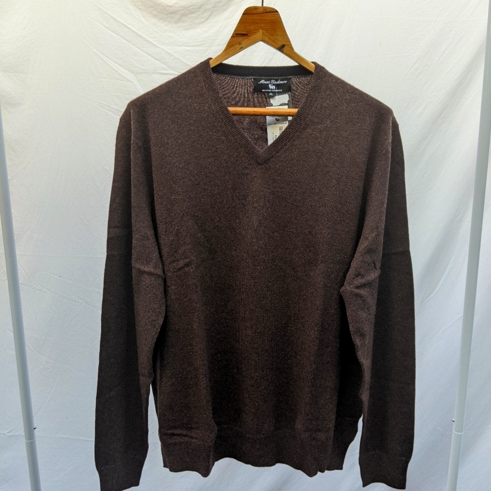 Dark Brown Mount Cashmere V-Neck Sweater
